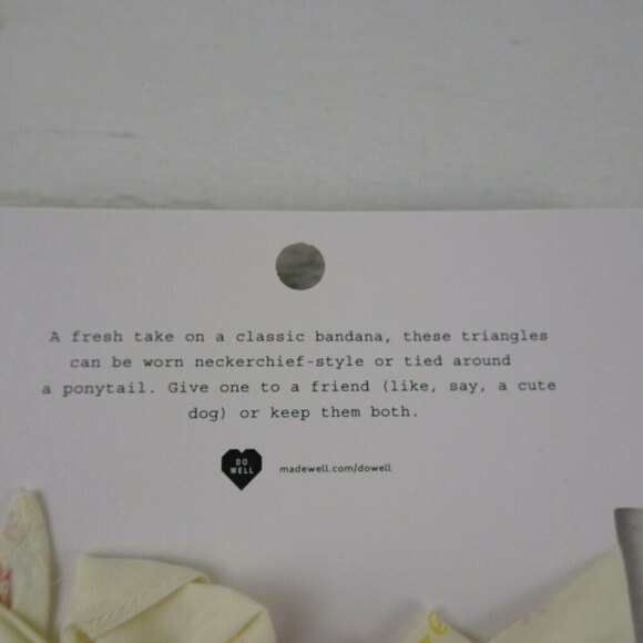 Madewell Triangle 2-Pack Bandanas Scarves Boho Star Peace Floral Warm Umber NEW - Picture 9 of 10